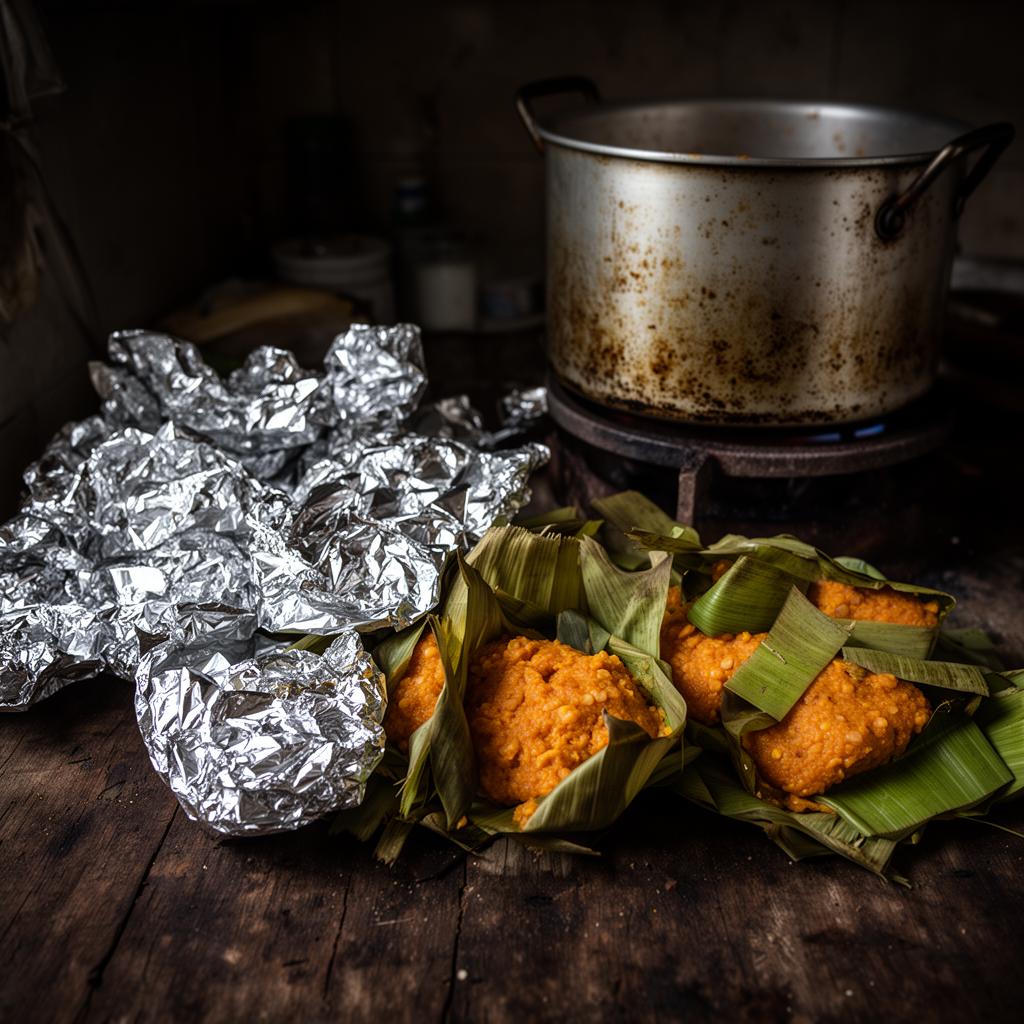 Traditional foil-wrapped moi moi